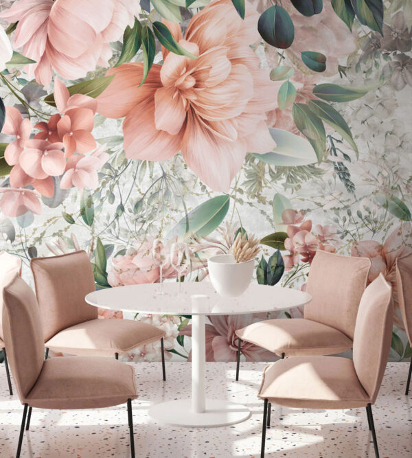Floral dreamcape σε απαλές αποχρώσεις Ταπετσαρίες Floral dreamcape σε απαλές αποχρώσεις