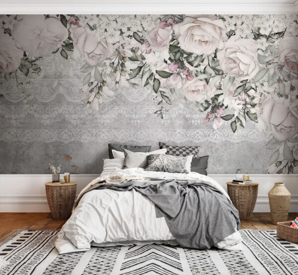Vintage floral δαντέλα και τριαντάφυλλα σχεδιασμό Ταπετσαρίες Vintage floral δαντέλα και τριαντάφυλλα σχεδιασμό