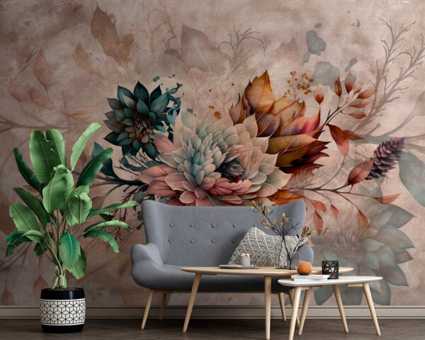 Κομψό floral art με σιωπηλούς τόνους Ταπετσαρίες Κομψό floral art με σιωπηλούς τόνους