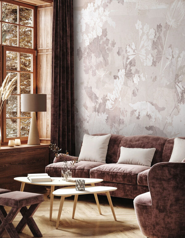 Ταπετσαρίες Ταπετσαρίες Λευκό και γκρι φλοράλ μοτίβο (Κωδικός προϊόντος: u93665)