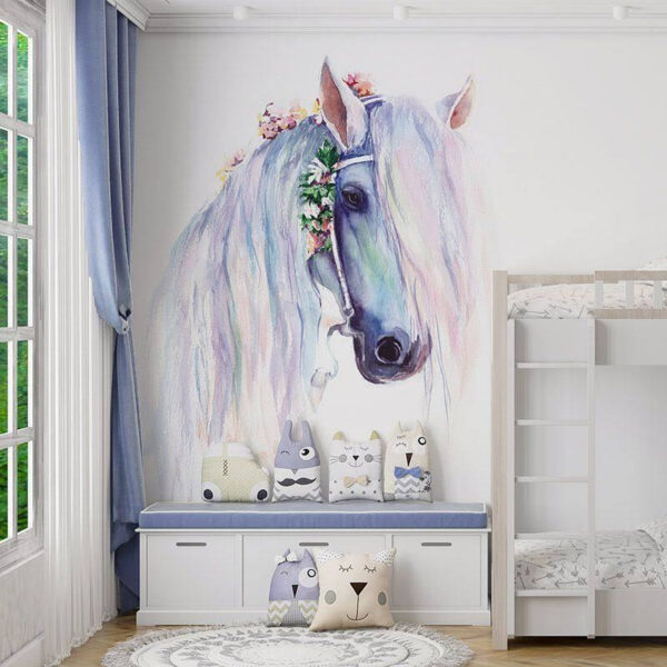 Ταπετσαρίες Ταπετσαρίες Μεγαλοπρεπές άλογο στολισμένο με λουλούδια (Κωδικός προϊόντος: u93591)