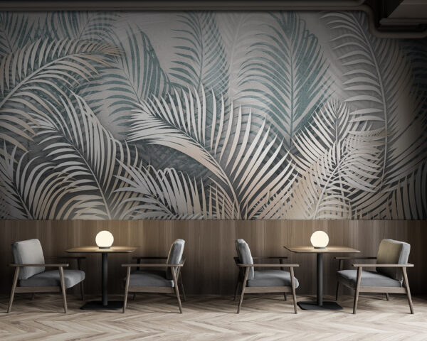 Ταπετσαρίες Ταπετσαρίες Κομψά φύλλα φοίνικα σε στρώσεις (Κωδικός προϊόντος: u75363)