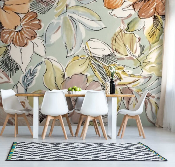 Vintage floral μοτίβο με παστέλ αποχρώσεις Ταπετσαρίες Vintage floral μοτίβο με παστέλ αποχρώσεις