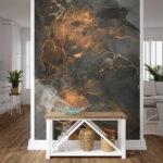 Ταπετσαρίες Αφηρημένη τέχνη με μεταλλικές πινελιές