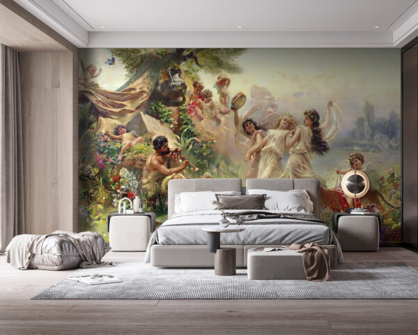 Ταπετσαρίες Ζωγραφική ανθρώπων που χορεύουν σε ένα δάσος