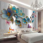 Ταπετσαρίες Ομάδα ψαριών και λουλουδιών