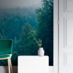 Ταπετσαρίες Δάσος με δέντρα και ομίχλη