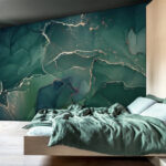 Ταπετσαρίες Σμαραγδένια κύματα με λαμπερές πινελιές