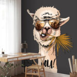 Ταπετσαρίες Llama chillin’ με δροσερές αποχρώσεις