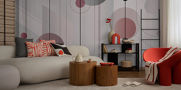 Ταπετσαρίες Ταπετσαρίες Αφηρημένο σχέδιο κύκλων και γραμμών (Κωδικός προϊόντος: u95379v2)