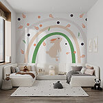 Ταπετσαρίες Μωβ λουλούδι με πορτοκαλί κέντρο