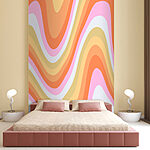 Ταπετσαρίες Πολύχρωμες κυματιστές γραμμές σε μια επιφάνεια