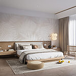 Ταπετσαρίες Λευκά φύλλα σε ανοιχτόχρωμο φόντο