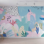 Ταπετσαρίες Πολύχρωμο μοτίβο με διαφορετικά σχήματα και χρώματα