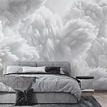 Ταπετσαρίες Αιθέρια αφαίρεση λευκών λουλουδιών