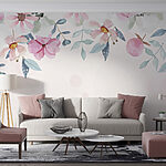 Ταπετσαρίες Ακουαρέλα ζωγραφικής των λουλουδιών