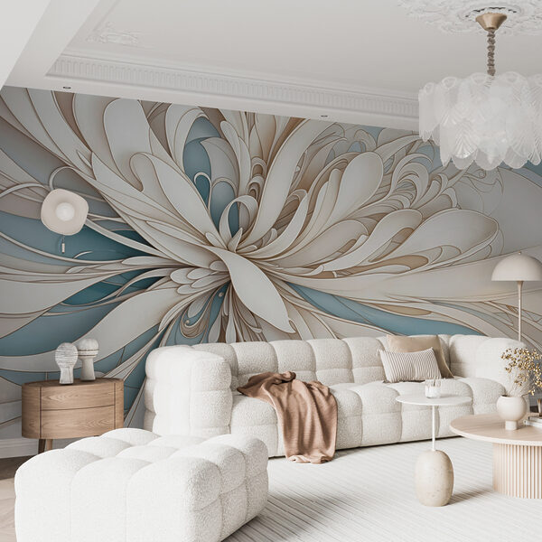 Ταπετσαρίες Λευκές και μπλε δίνες