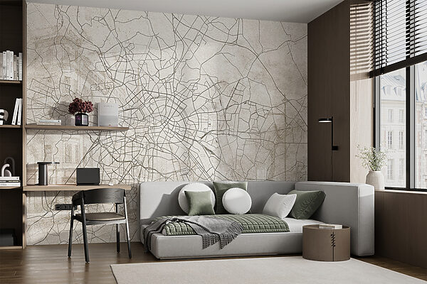 Ταπετσαρίες Ταπετσαρίες Χάρτης μιας πόλης (Κωδικός προϊόντος: w01696)
