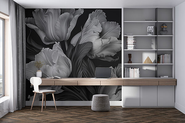 Ταπετσαρίες Κομψές τουλίπες σε μονόχρωμους τόνους