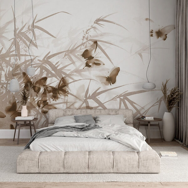 Ταπετσαρίες Πεταλούδες σε λευκή επιφάνεια