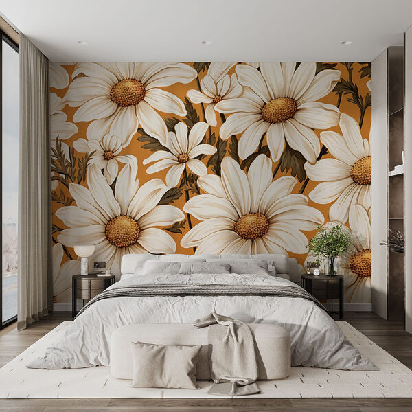 Floral μοτίβο σε ζεστούς τόνους Ταπετσαρίες Floral μοτίβο σε ζεστούς τόνους