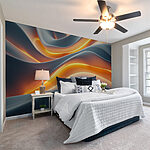 Ταπετσαρίες Ρευστές καμπύλες σε ζωηρές αποχρώσεις