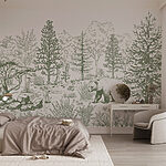 Ταπετσαρίες Σχέδιο μιας αρκούδας σε ένα δάσος