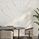 Ταπετσαρίες Wall murals Pattern of leaves on a white background