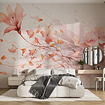 Ταπετσαρίες Ζωγραφική των λουλουδιών και των φύλλων