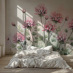 Ταπετσαρίες Ομάδα ροζ λουλουδιών