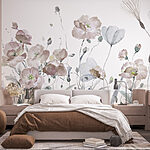 Ταπετσαρίες Ζωγραφική των λουλουδιών και των φύλλων