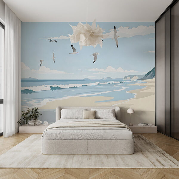 Ταπετσαρίες Παραλία με πουλιά που πετούν από πάνω της (Κωδικός προϊόντος: w03338) Ταπετσαρίες Ταπετσαρίες Παραλία με πουλιά που πετούν από πάνω της (Κωδικός προϊόντος: w03338)