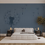 Ταπετσαρίες Σπόροι πικραλίδας που πετούν στον αέρα