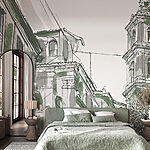 Ταπετσαρίες Σχέδιο κτιρίου με καμπάνες