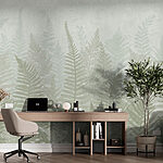 Ταπετσαρίες Φύλλα φτέρης σε ομιχλώδες περιβάλλον