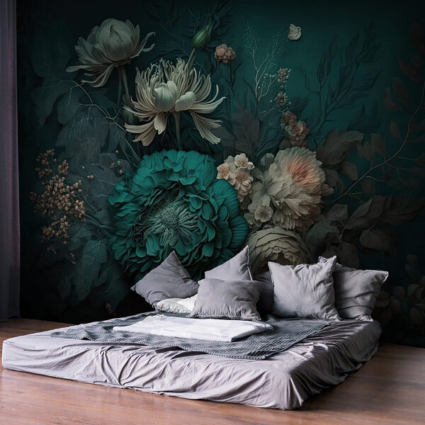 Ταπετσαρίες Ταπετσαρίες Floral artwork με λεπτεπίλεπτα πέταλα (Κωδικός προϊόντος: u75402)