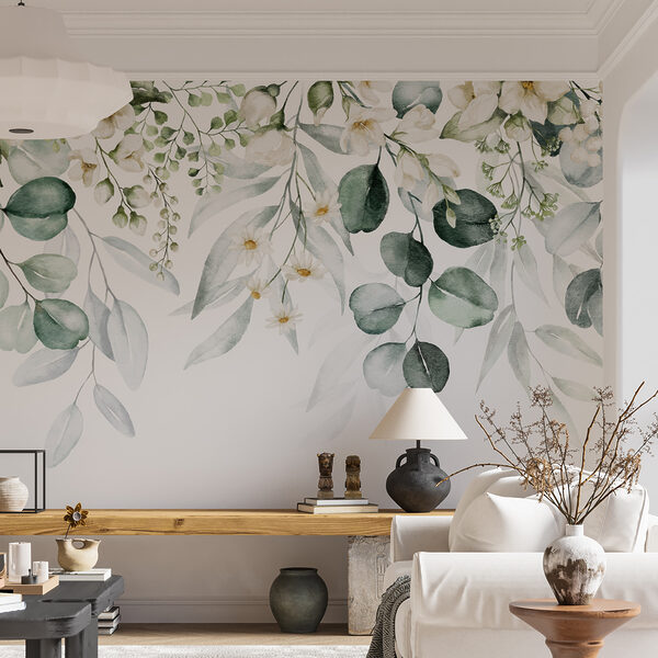 Ταπετσαρίες Κομψό φύλλωμα και ανθοσύνθεση (Κωδικός προϊόντος: u96336) Ταπετσαρίες Ταπετσαρίες Κομψό φύλλωμα και ανθοσύνθεση (Κωδικός προϊόντος: u96336)
