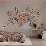 Ταπετσαρίες Μπουκέτο λουλουδιών σε λευκό φόντο