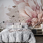 Ταπετσαρίες Λουλούδι με εφημερίδα και φύλλα