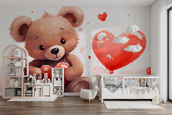 Αρκουδάκι που κρατάει μια καρδιά Ταπετσαρίες Αρκουδάκι που κρατάει μια καρδιά