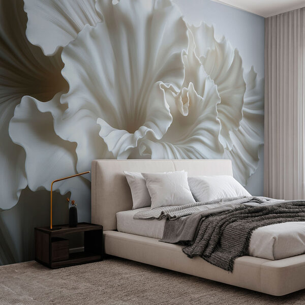 Λεπτές λευκές λουλουδένιες υφές διαπλέκονται όμορφα Ταπετσαρίες Λεπτές λευκές λουλουδένιες υφές διαπλέκονται όμορφα