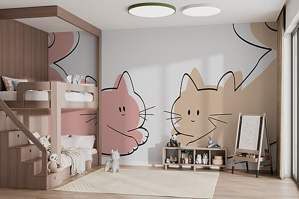 Δύο γάτες ξαπλωμένες Ταπετσαρίες Δύο γάτες ξαπλωμένες