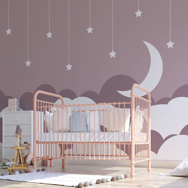 Ταπετσαρίες Σελήνη και αστέρια στον ουρανό