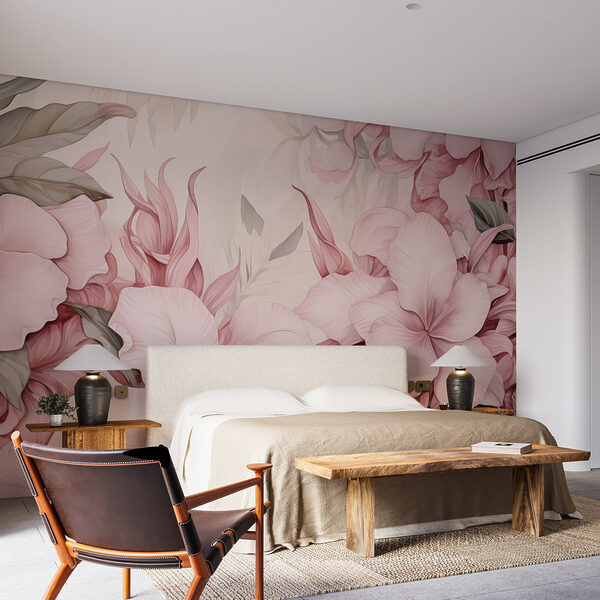 Ταπετσαρίες Ντελικάτα άνθη σε απαλές παστέλ αποχρώσεις