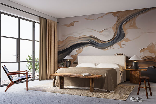 Ταπετσαρίες Λευκές και μαύρες δίνες σε λευκή επιφάνεια