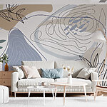 Ταπετσαρίες Αφηρημένα σχήματα με φυσικά στοιχεία